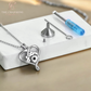 Pet Dog / Cat Cremation Ashes Blue Paw Urn Necklace 925 Sterling Silver