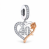 Pandora fitting 40th Birthday Charm 925 Sterling Silver & Rose Gold