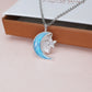 Ashes & Resin Moon Star Necklace 925 Sterling Silver - Engravable Memorial