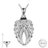 Cremation Ashes Crystal Angel Wings Urn Necklace 925 Sterling Silver Memorial