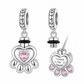 Pandora fitting Dog / Cat Cremation Ashes Urn Charm 925 Sterling Silver Self Fill Paw