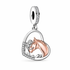 Pandora fitting Horse Charm 925 Sterling Silver and Rose Gold
