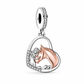 Pandora fitting Horse Charm 925 Sterling Silver and Rose Gold