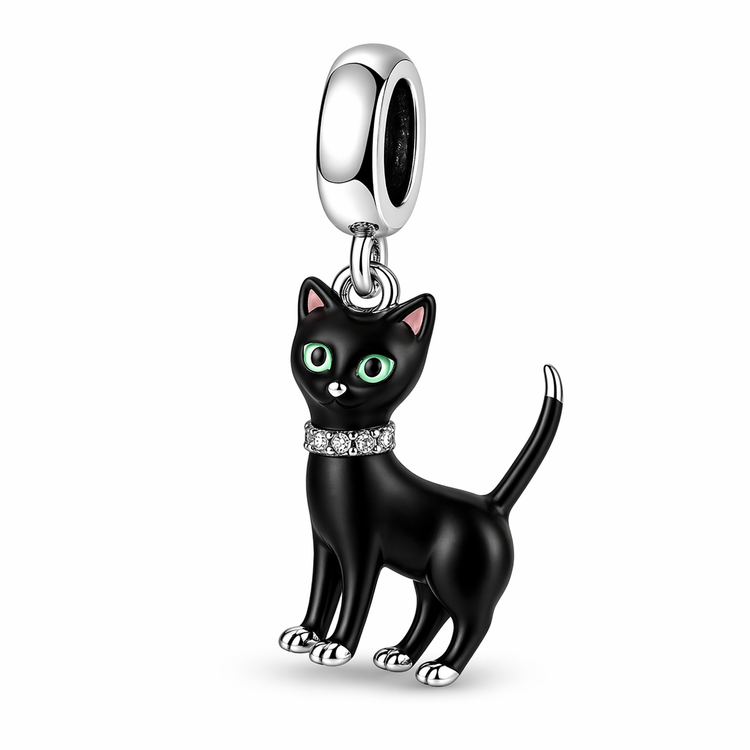 Pandora fitting Black Cat Charm 925 Sterling Silver