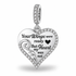 Pandora fitting Angel Wing Heart Charm 925 Sterling Silver  - Your wings were ready