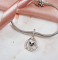Französische Bulldogge Hund Charm „I Love You Forever“ aus 925er Sterlingsilber