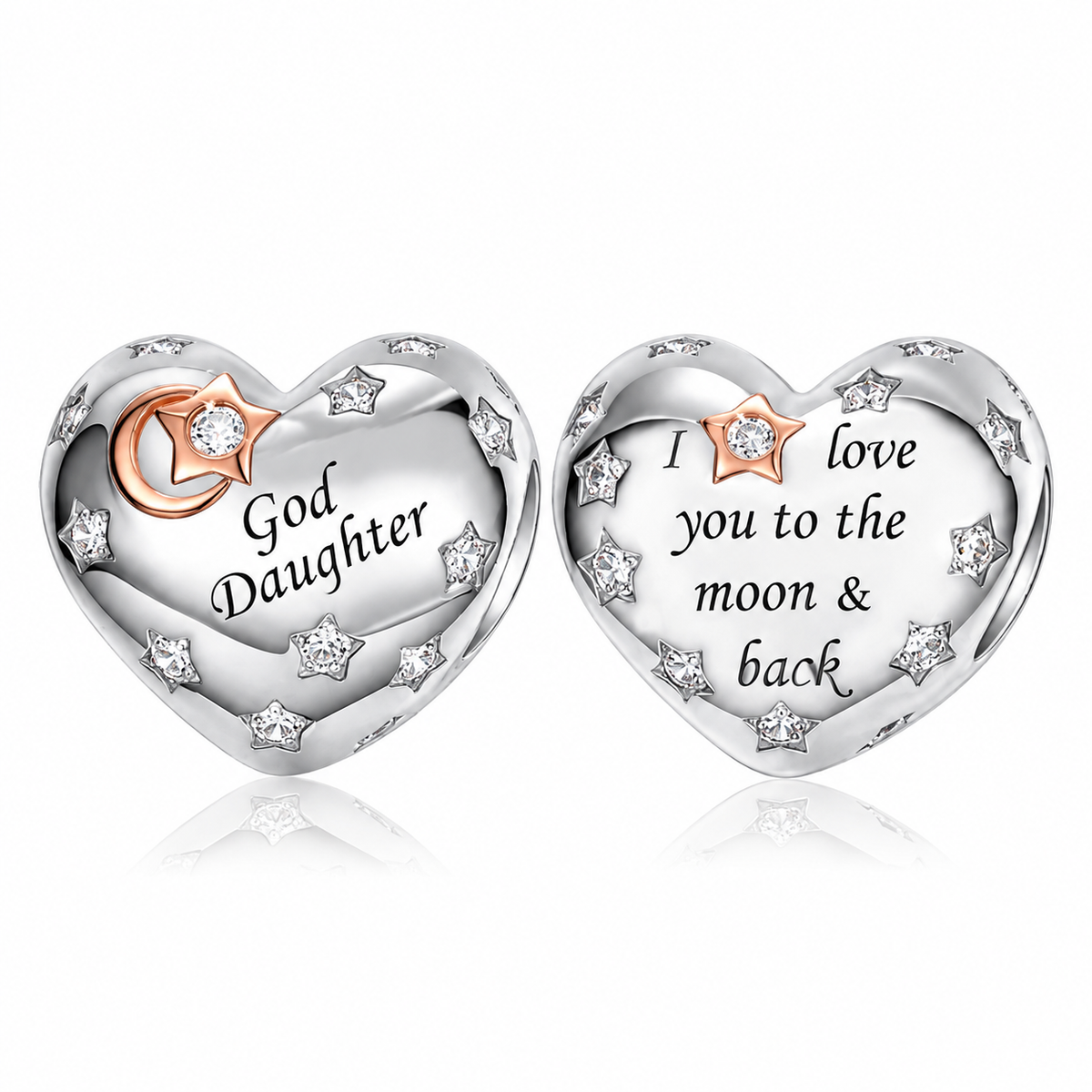 Pandora fitting God Daughter Heart Charm 925 Sterling Silver