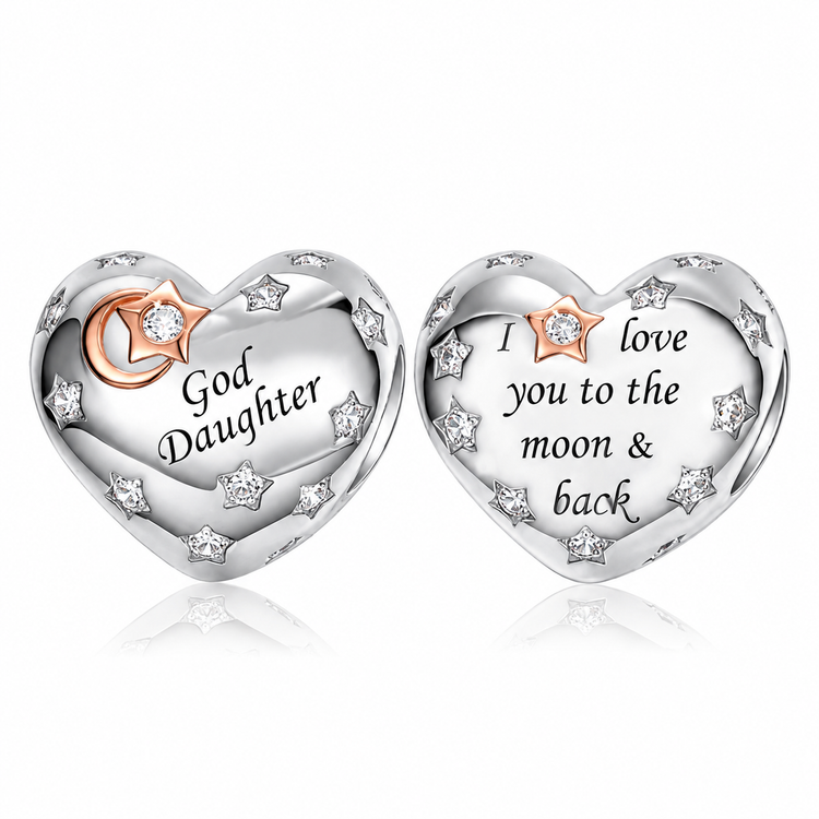 Pandora fitting God Daughter Heart Charm 925 Sterling Silver