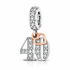 Pandora fitting 40th Birthday Charm 925 Sterling Silver and Rose Gold
