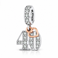 Pandora fitting 40th Birthday Charm 925 Sterling Silver and Rose Gold