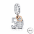 Pandora fitting 50th Birthday Charm 925 Sterling Silver & Rose Gold