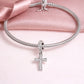 Cross Dangle Charm 925 Sterling Silver & Crystal