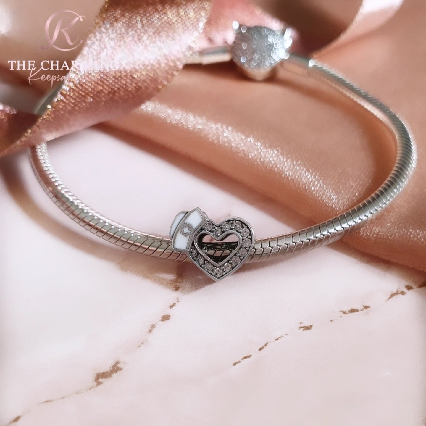 Nurse Heart Charm 925 Sterling Silver (fits Pandora – The