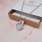 Engraved Silver Ashes Glass Heart Urn Necklace
