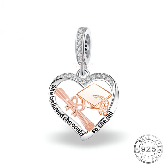 God Mother Heart Dangle Charm 925 Sterling Silver fits pandora