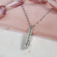Engraved Cremation Ashes Bar Birthstone Necklace Silver Urn