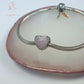 Pink Ashes & Resin Heart Charm 925 Sterling Silver