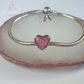 Pink Ashes & Resin Heart Charm 925 Sterling Silver