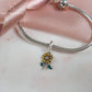 Sunflower Dangle Charm 925 Sterling Silver