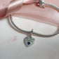 Engraved Heart Dangle Charm 925 Sterling Silver - Personalised with your text