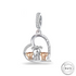 Elephant Charm 925 Sterling Silver and Rose Gold - I Love You (fits pandora)