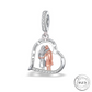Cousins Heart Charm 925 Sterling Silver and Rose Gold (fits pandora )