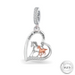 Horses Charm 925 Sterling Silver and Rose Gold - I Love You Forever (fits pandora )