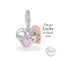 Mother In Law Heart Charm 925 Sterling Silver & Rose Gold (fits pandora)