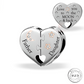 Father & Daughter Heart Charm 925 Sterling Silver - Love You To The Moon (fits pandora )