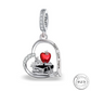 Teacher Heart Charm 925 Sterling Silver ( FITS PANDORA )