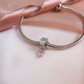 Dog / Cat Paw Charm 925 Sterling Silver Pink Crystal