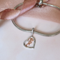 Love Running Charm Genuine 925 Sterling Silver & Rose Gold