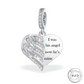 Angel Wing Heart Charm Genuine 925 Sterling Silver - Husband / Son / Dad / Grandad Memorial ( fits pandora )