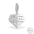 Dad My Hero Angel Wings Charm 925 Sterling Silver ( fits pandora )