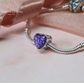 Engraved Cremation Ashes & Resin Heart Charm 925 Sterling Silver ( fits pandora )