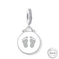 Baby Feet / Footprints Genuine 925 Sterling Silver - Baby Girl or Boy fits pandora