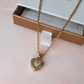 Engraved Gold Ashes Glass Heart Urn Necklace Self Fill