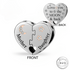 Mother & Daughter Heart Charm 925 Sterling Silver - Love You To The Moon fits Pandora