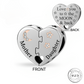 Mother & Daughter Heart Charm 925 Sterling Silver - Love You To The Moon fits Pandora