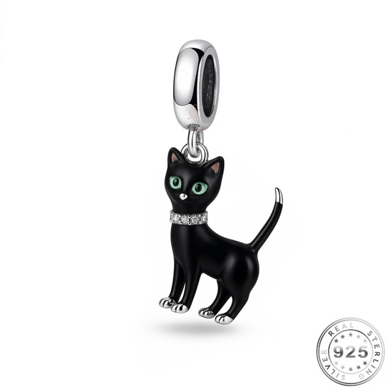 Black Cat Dangle Charm 925 Sterling Silver its Pandora