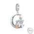 Pandora Fitting Mother & Son Moon Charm 925 Sterling Silver and Rose Gold Memorial or Mummy Mum Gift 