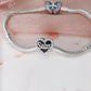 Sister Heart Charm 925 Sterling Silver & Crystal