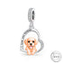 Labrador Dog I Love You Forever Charm 925 Sterling Silver & Rose Gold fits pandora