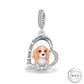 Cavalier King Charles Spaniel Charm I Love You Forever 925 Sterling Silver fits Pandora