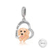 Golden Retriever Dog Charm 925 Sterling Silver & Rose Gold - I Love You Forever fits pandora