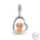 Sausage Dog / Dachshund I Love You Forever Charm 925 Sterling Silver & Rose Gold its Pandora