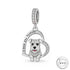 Schnauzer Dog I Love You Forever Charm 925 Sterling Silver - fits pandora