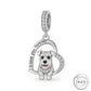 Schnauzer Dog I Love You Forever Charm 925 Sterling Silver - fits pandora
