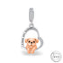 Pug Dog I Love You Forever Charm 925 Sterling Silver & Rose Gold fits Pandora