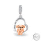 Pug Dog I Love You Forever Charm 925 Sterling Silver & Rose Gold fits Pandora